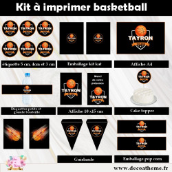 kit décoration anniversaire basketball à imprimer
