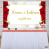 décoration mariage thème fleur rouge toile de fond personnalisée pour mariage