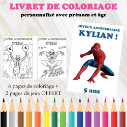 Livret de coloriage personnalisé pour anniversaire à thème