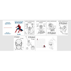 Livret de coloriage personnalisé pour anniversaire thème spiderman