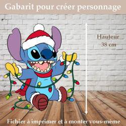 Gabarit stitch pour créer une décoration de noël chez vous