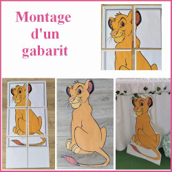 copy of Gabarit simba assis pour créer un personnage décoration anniversaire et baptême roi lion
