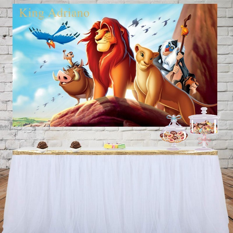 Toile de fond personnalisée anniversaire roi lion