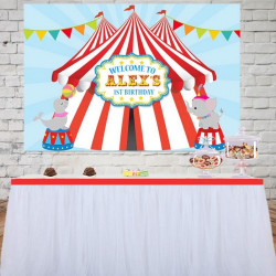 Toile de fond decoration anniversaire cirque