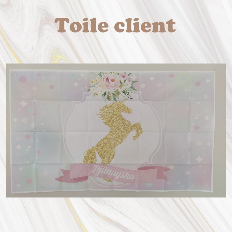 Décoration personnalisée licorne poster géant pour anniversaire thème  licorne