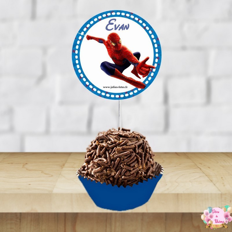 Etiquette pour anniversaire thème spiderman