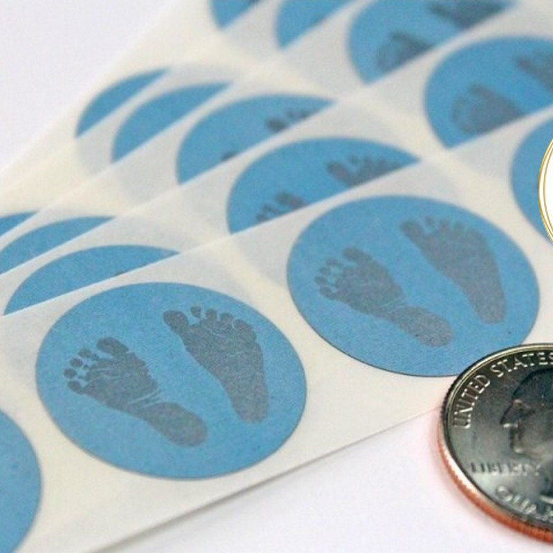 10 Stickers autocollant à gratter pied bébé pour annoncer naissance