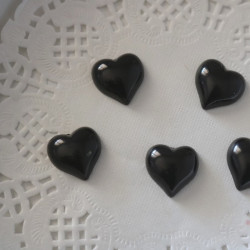 perles coeur noir pour faire part mariage aux couleurs noires