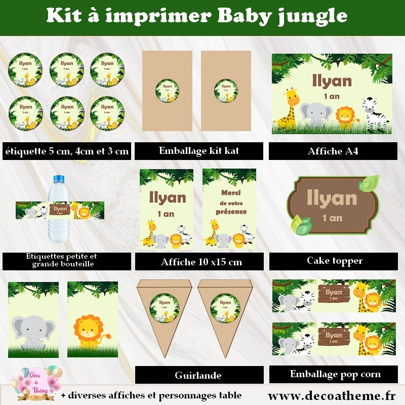 kit jungle safari bébé pour anniversaire