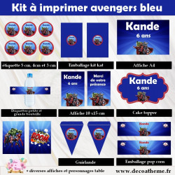 kit anniversaire avengers bleu pour décoration