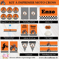 kit anniversaire à imprimer moto cross ktm