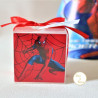 Boite à dragées cube spiderman pour bapteme thème spiderman