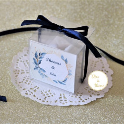 boite dragees pour mariage original cadre fleur bleu