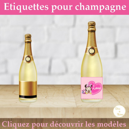Etiquettes de bouteille de Champagne pour anniversaire - Dragées