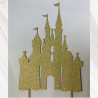 figurine gateau thème princesse en forme de chateau doré